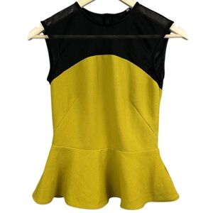 H&M Mesh Top Peplum Blouse Size 4